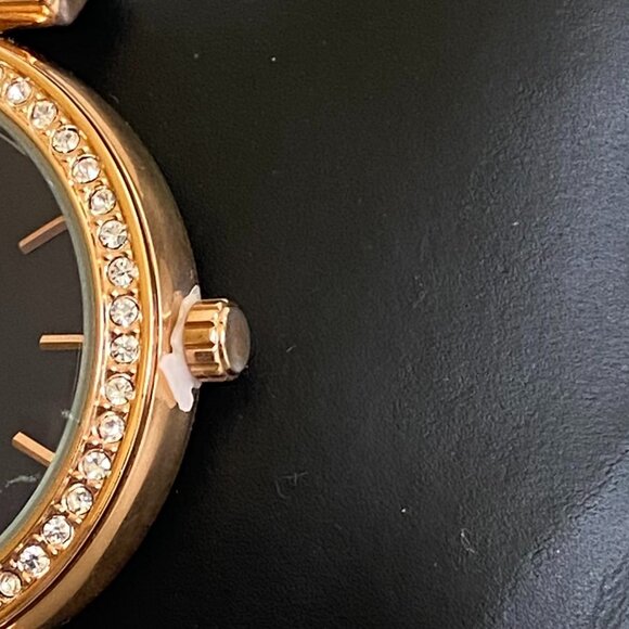 FAC Rose Gold Crystal Blue Leather Strap Watch NWT - Picture 9 of 10